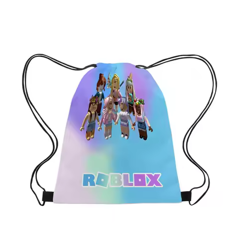 3D New Printed Roblox ROBLOX Drawstring Backpack Cartoon Bundle Pocket