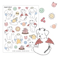 Lazy greeny Angel&amp;Devil Cute Seal Stickers Korean Ins