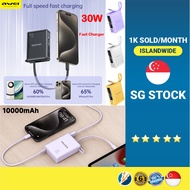 AWEI P87K 10000mAh PD 30W Fast Charging PowerBank Built-In Type-C Cable Mini Powerbank Portable Fast