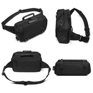 OZUKO men USB Charge waist bag Anti-theft lock sling bag cool crossbody bag