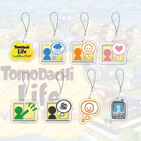 Acrylic Hot Video Game Tomodachi Life Small Pendant Phone Chain Window Mobile Phone Charms Fans Game