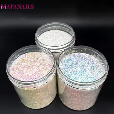 3 Colors Holographic 10ml/Box Nail Glitter Powder 3Size (0.2mm&0.4mm&1mm)Iridescent Nail Powder Dust