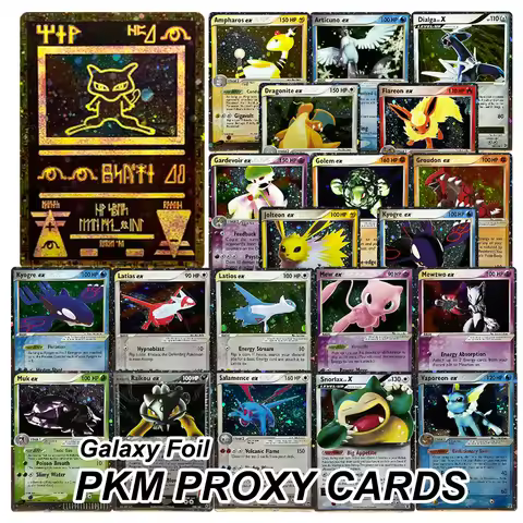 Bandai PKM Galaxy Foil Proxies Trading Old Vintage Cards Mint Ancient Mew Mewtwo ex Dialga Latios ex