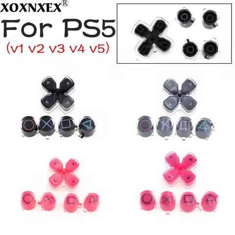 For PS5 Controller Gamepad D-Pad A B X Y Cross Crystal Button Replacement Direction Function Key For