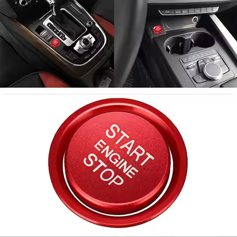 Red Car Start Stop Engine Switch Push Button Decal Cover For Audi Q5 A5 A6 A4 A7