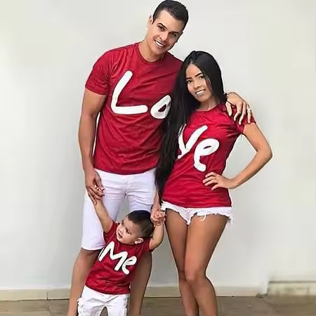 1pcs Love Me Family Shirts Valentine's Day Matching Clothes Daddy Mommy and Me Family Matching T-Shi