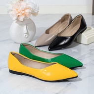 Women's Solid Color Flat Shoes, Casual Point Toe Slip On Shoes, Lightweight & Comfortable Shoes