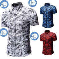 kemeja lelaki baju fesyen kasual flora batik men shirt ss4173qq