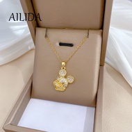 DALATI Titanium Steel Full Diamond Mouse Necklace