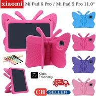 For Xiaomi Mi Pad 5 / Mi Pad 5 Pro /  Mi Pad 6 / Mi Pad 6 Pro 11 inch 2023 EVA Kids Safe Butterfly Case Stand Shockproof Cover