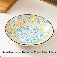 Bohemian Underglaze Ceramic Dinner Plate 8 Inches