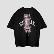 Exhale Tshirt Cats 2 Black Oversized