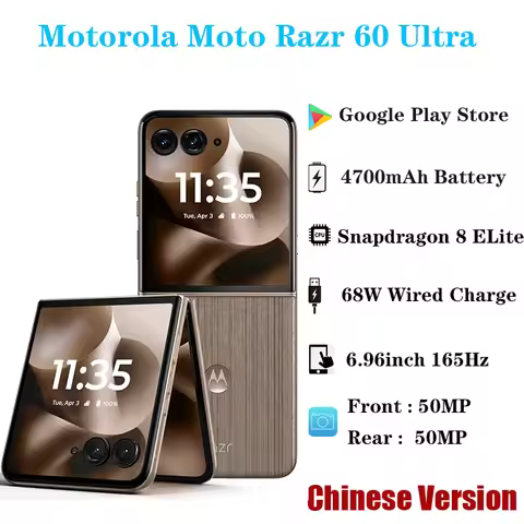 Original Lenovo MOTOROLA Moto Razr 60 Ultra 5G Smart Phone Snapdragon 8 ELite 6.96'' 165HZ Screen 47
