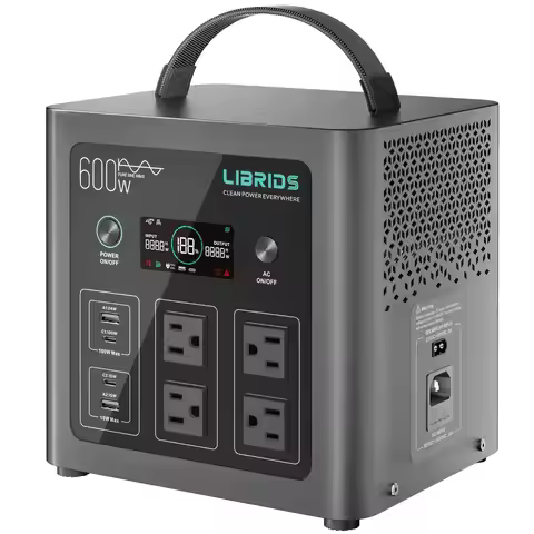 Portable Power Station C600, 640Wh LiFePO4 Battery, 600W (Peak 1200W) Solar Generator, 1.5H Fast Cha