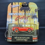 Diecast Hot Wheels Retro 2013 Beverly Hills Cop II 68 Olds Cutlass Convertible red rubber tires
