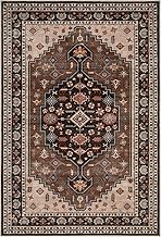 Tangsoo Vintage Rug 2.6x8 Washable Runner Rug for Hallways,Brown/Beige Non-Slip Low Pile Long Rug Ru