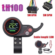 LH100 LCD Display Dashboard Fit For  Electric Scooter/Ebike Speedometer (SM Plug 6PIN)