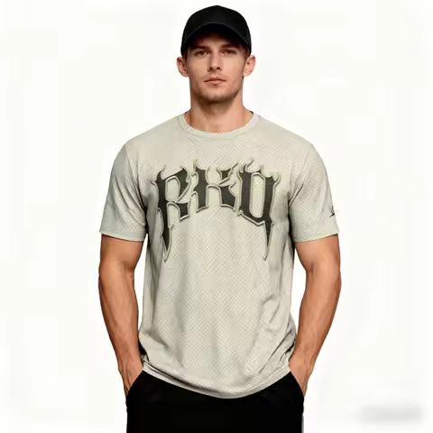 Men's Tan Randy Orton RKO Skull T-Shirt Classic Fashion Loose Sweat Absorbing Breathable Suitable Fo