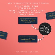 5pcs Custom Name Sticker (Money Packet Not Included) Stiker Nama (TIDAK termasuk Sampul Duit Raya) F