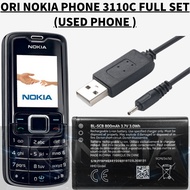 3110C NOKIA PHONE ORI WITH BATERRY BL-5C 800MAH USB CABLE CHARGER (USED)