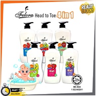 Felora Junior Kids Head to Toe 4 in 1 Soft Smooth Clean Baby Body Shampoo/ Syampu Bayi (750ml)