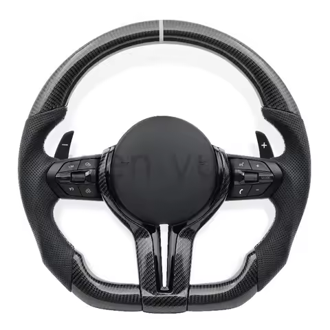 White Stitched Carbon Fiber Car Steering Wheel For F30 F31 F34 F80 F82 F83 G20 G22 F10 F11 F12 F13 F