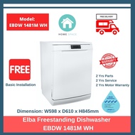 Elba Freestanding Dish Washer (EBDW 1481M WH)