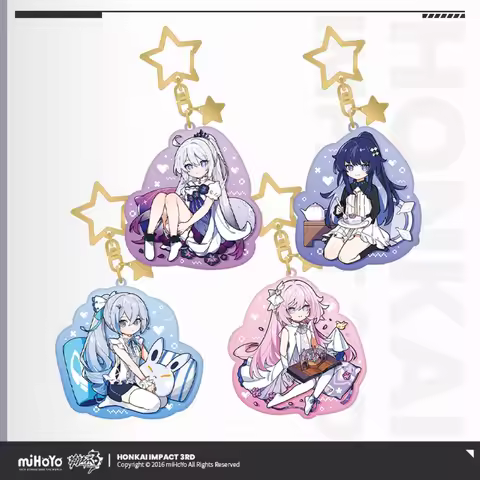 Anime Accessories Game Honkai Impact 3 Cosplay Metal Pendant Elysia Herrscher Keychain Raiden Mei Br