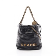 【二手】香奈兒 CHANEL 單背包 CHANEL 22 Mini 2WAY AS3980 黑色皮革 CHANEL22 Matelassé 迷你鏈條肩背包 女士二手 A