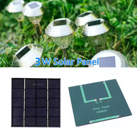 3W 5V Portable Solar Panel Solar Cell Panel Phone Power Bank for Solar Light for 3.7V Battery 3-5V B
