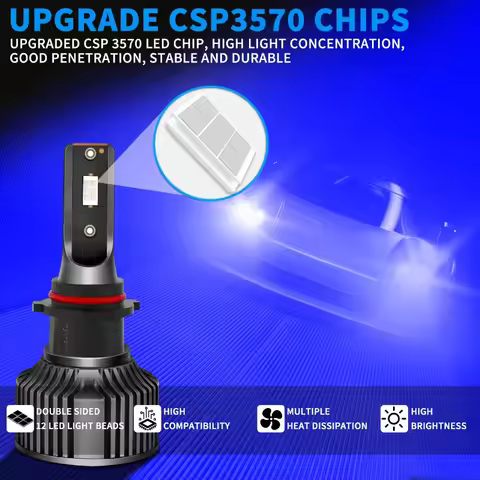 2pcs A8 Blue Light Car LED Fog Light H11H7 Headlight 9006 Headlight 12V 881 H10 5202 H3 BLUE 1pair/5