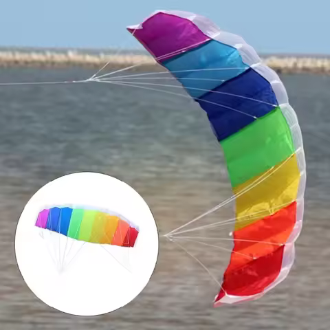 Rainbow dual line stunt power kite parachute large Parafoil kites for adults flying kitesurf new beg