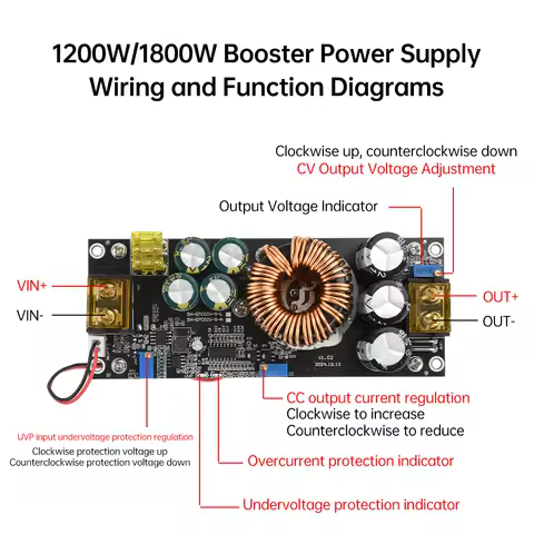 1800W 40A DC-DC Boost Converter Step Up Module DC 14-85V to DC 14-120V Board Power Supply Accessorie