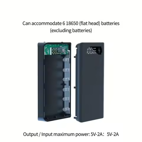 DIY Power Bank 10 Slots 18650 Battery Holder Battery Box Micro Type C Dual USB Ports Mobile Phone Ch