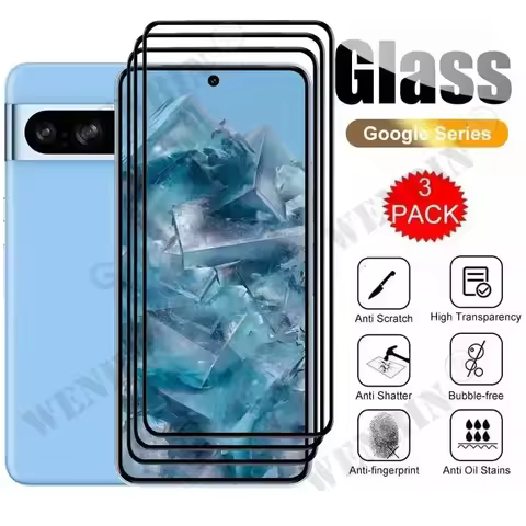 3 Pcs 9HD Screen Protector Full Protective Glass For Google Pixel 9 8 Pro XL 7 Pro 7 6 Pro 7A 6A XL