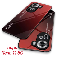 [ส่งจากไทย] เคสกระจก กันกระแทก Case OPPO Reno11 5G เคสโทรศัพท์ กระจกสองสี เงาไล่สีขอบนิ่ม