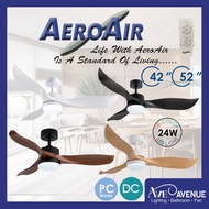 AEROAIR AA-120 42 / 52 Inch DC Motor Ceiling Fan With 3-Tone LED Light and Remote Control