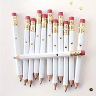 1/5/10/20/50/100pcs White Small HB Hexagonal Pencils With Erasers, 4 Inches/10cm Long, Suitable For 