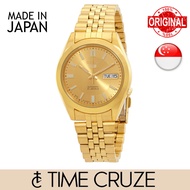 [Time Cruze] Seiko 5 SNKF82J1 Japan Made Automatic Gold Jubilee Stainless Steel Gold Dial Men Watch SNKF82 SNKF82J