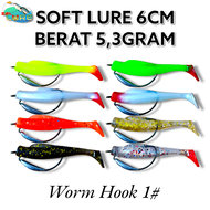 SATU SET UMPAN PANCING SOFT LURE 6CM . 5,3GRAM. UMPAN CASTING GABUS