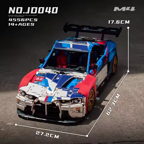 IN STOCK JD040 MOC Technical 1:8 Sports Car M4 Building Blocks Bricks Assembling Model Toys for Boys