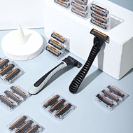 1 Handle 20-30 Blade Men's Razor 3-Layer Blade Razor Anti-Slip Handle Manual Razor aq260519