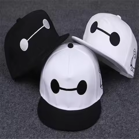 Cartoon DSN Anime Big Hero 6 Baseball Cap Baymax Hip Hop Cap Parent Flat Brim Peaked Cap Hip-hop Hat