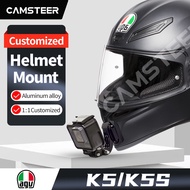 Agv K5 K5s Custom Motorcycle Helmet with GoPro Hero 11 10 9 Insta360 One X3 X2 Rs Dji Action Camera Accessories Installed on Chin