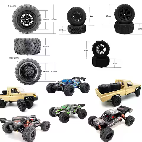 4PCS Off-Road Snow Desert Paddle Wheel Tires For 16101Pro 16102 16103 16104 16106 SG116 MAX Q130 MJX
