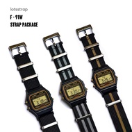 Nato Ribbed Nylon Watch Strap F91 F91WB includes Steel Adapter F-91WM-7A / F91WM-9A 1B 2A 3A A168 A 