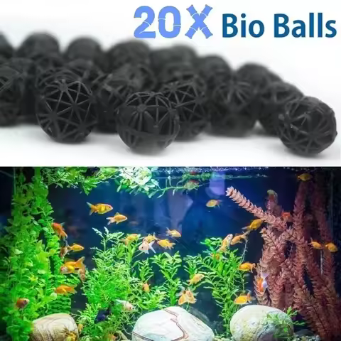 20Pcs 16mm Aquarium Filter Bio Balls Portable Wet Dry Cotton For Air Pump Clean Fish Tank Filter Med
