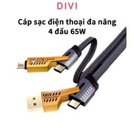 4 in 1 fast charging cable, standard charging 65W super fast charging cable - DIVI