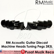 RM High Quality Acoustic Guitar BLACK Machine Head SET Tuning Peg Tuner Diecast 3R3L Kapok Gitar Akustik Elektrik