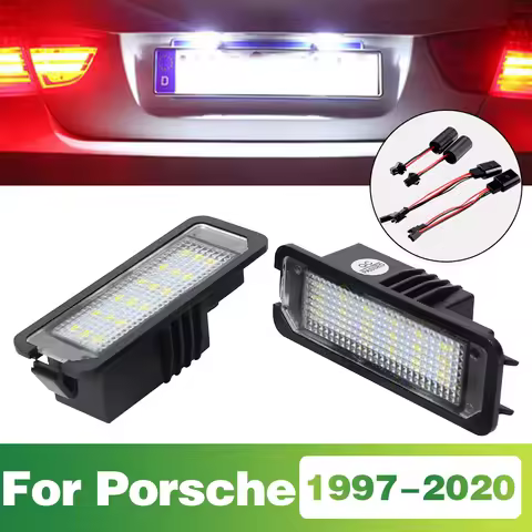 For Porsche Cayenne 958 92A Macan 95B Boxster 981 987 718 982 Cayman Spyder 918 LED Car License Plat